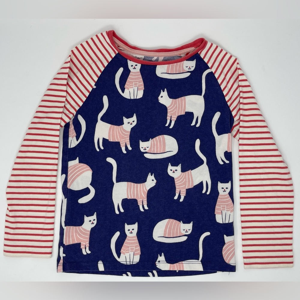 MINI BODEN: Long-Sleeve T-shirt with Kitty Cats, Size 5-6Y